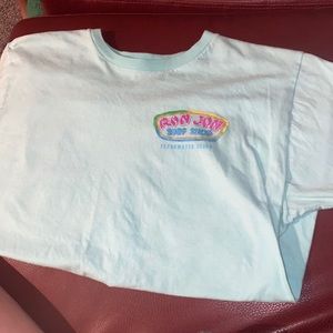 light blue/green ron jon tshirt size medium